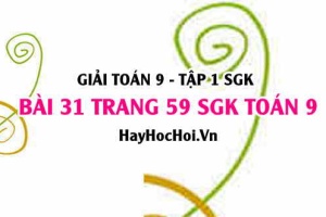 Giải bài 31 trang 59 SGK Toán 9 tập 1